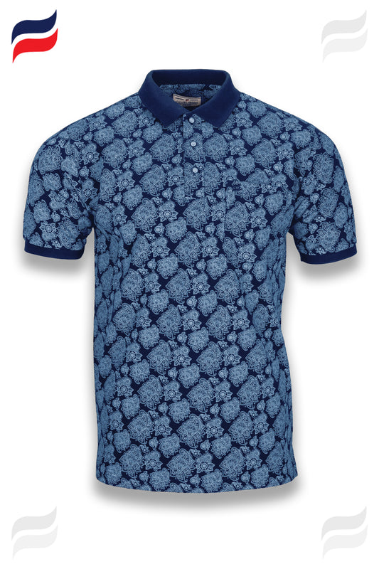Printed-Cotton Polo