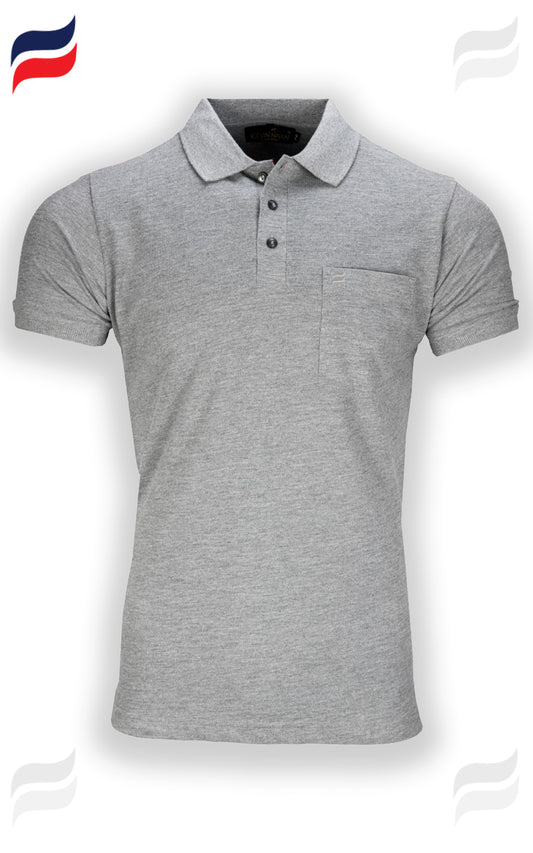 Melange Grey Polo T-shirt