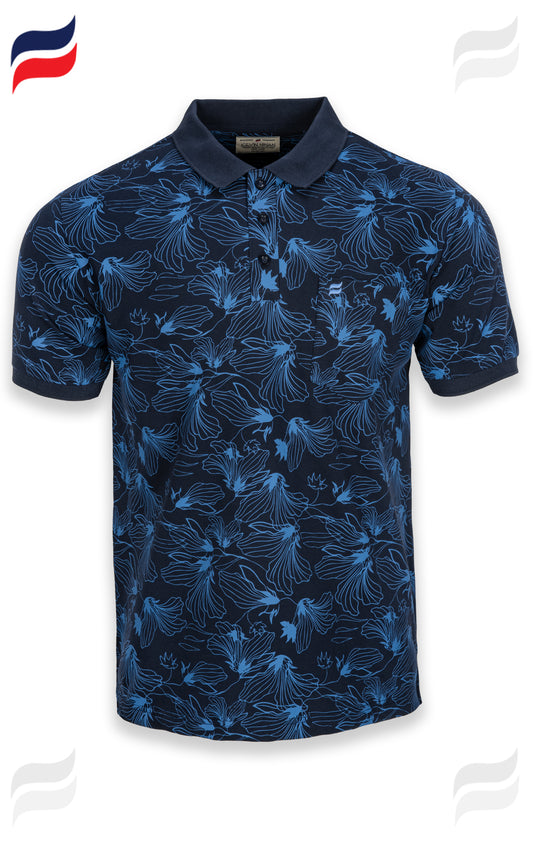 Printed-Cotton Polo
