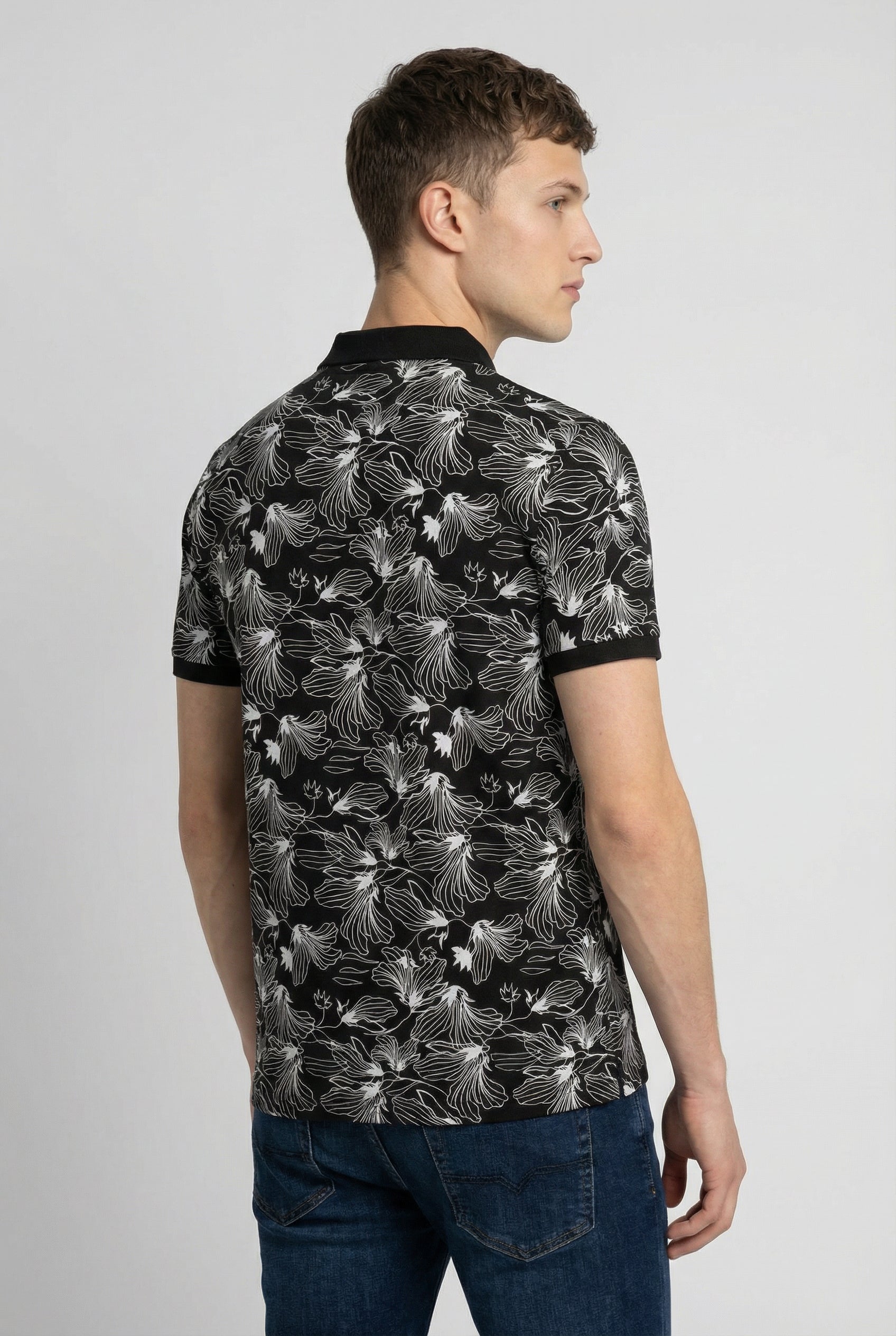 Printed-Cotton Polo