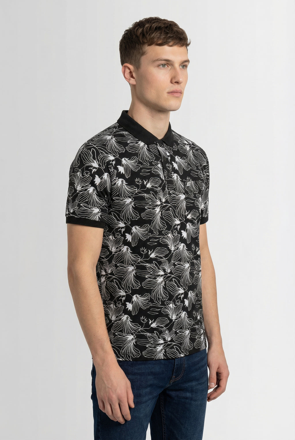 Printed-Cotton Polo
