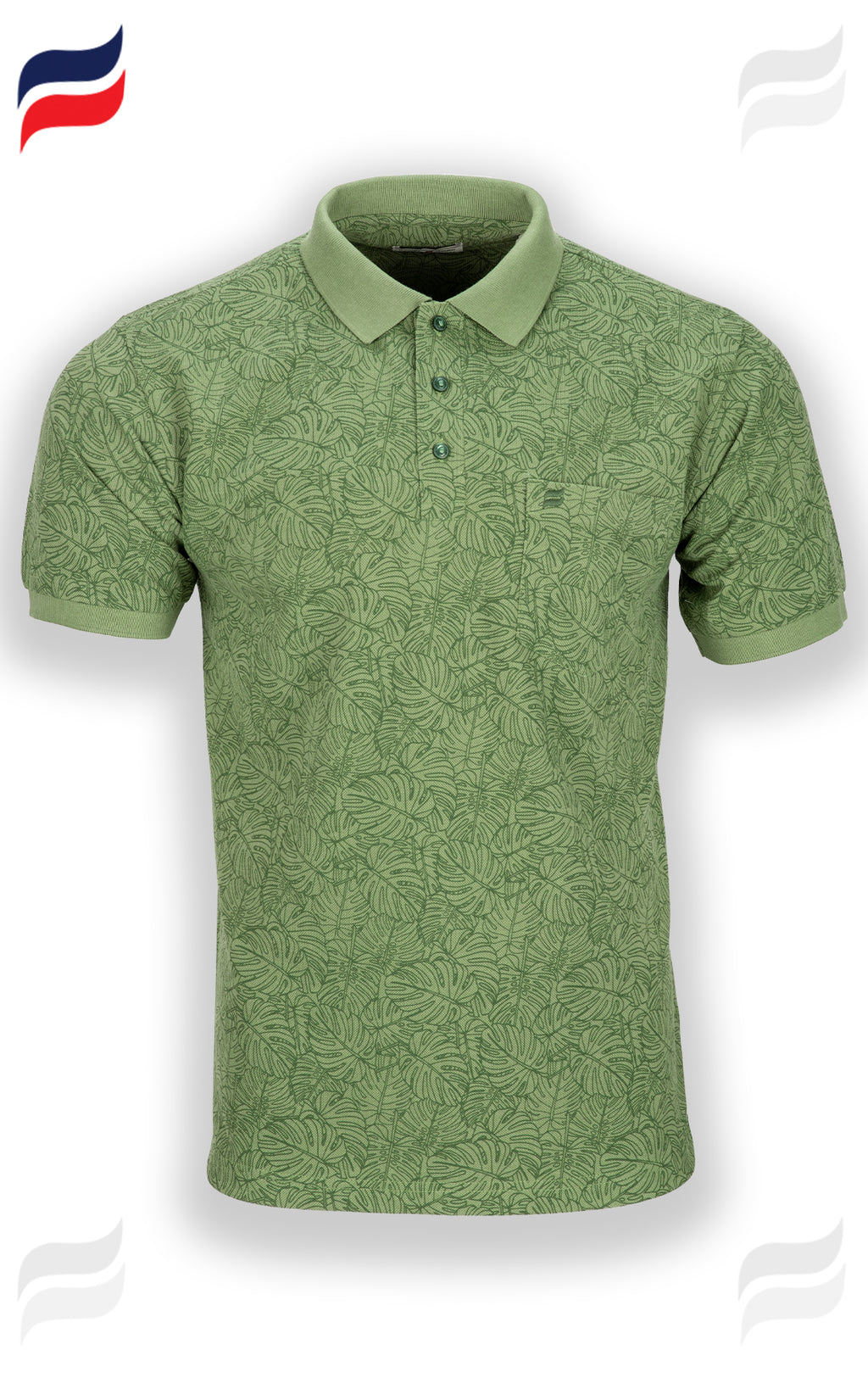 Printed-Cotton Polo