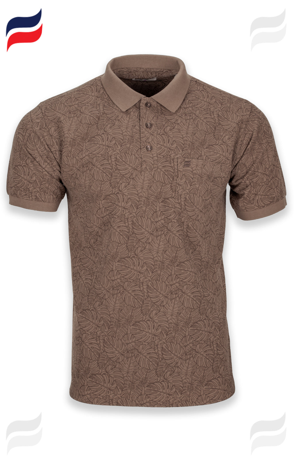 Printed-Cotton Polo