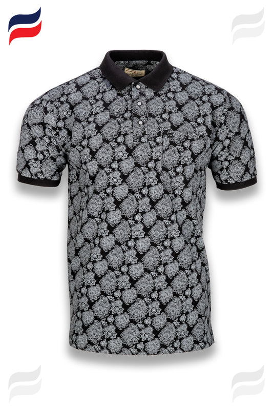 Printed-Cotton Polo