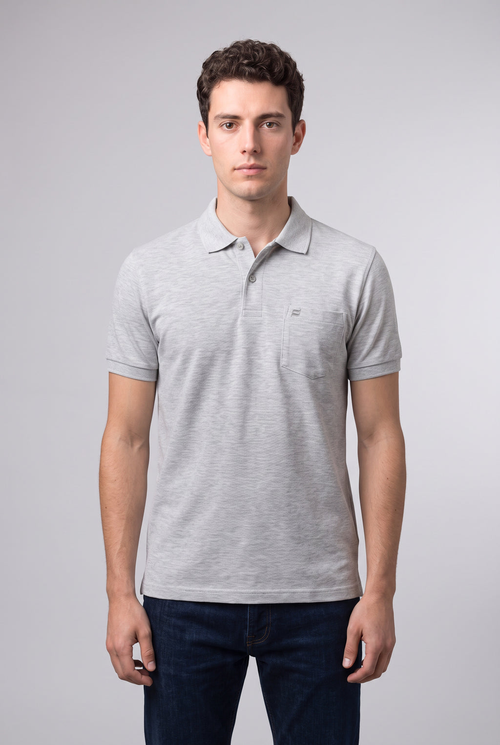 Melange Grey Polo T-shirt