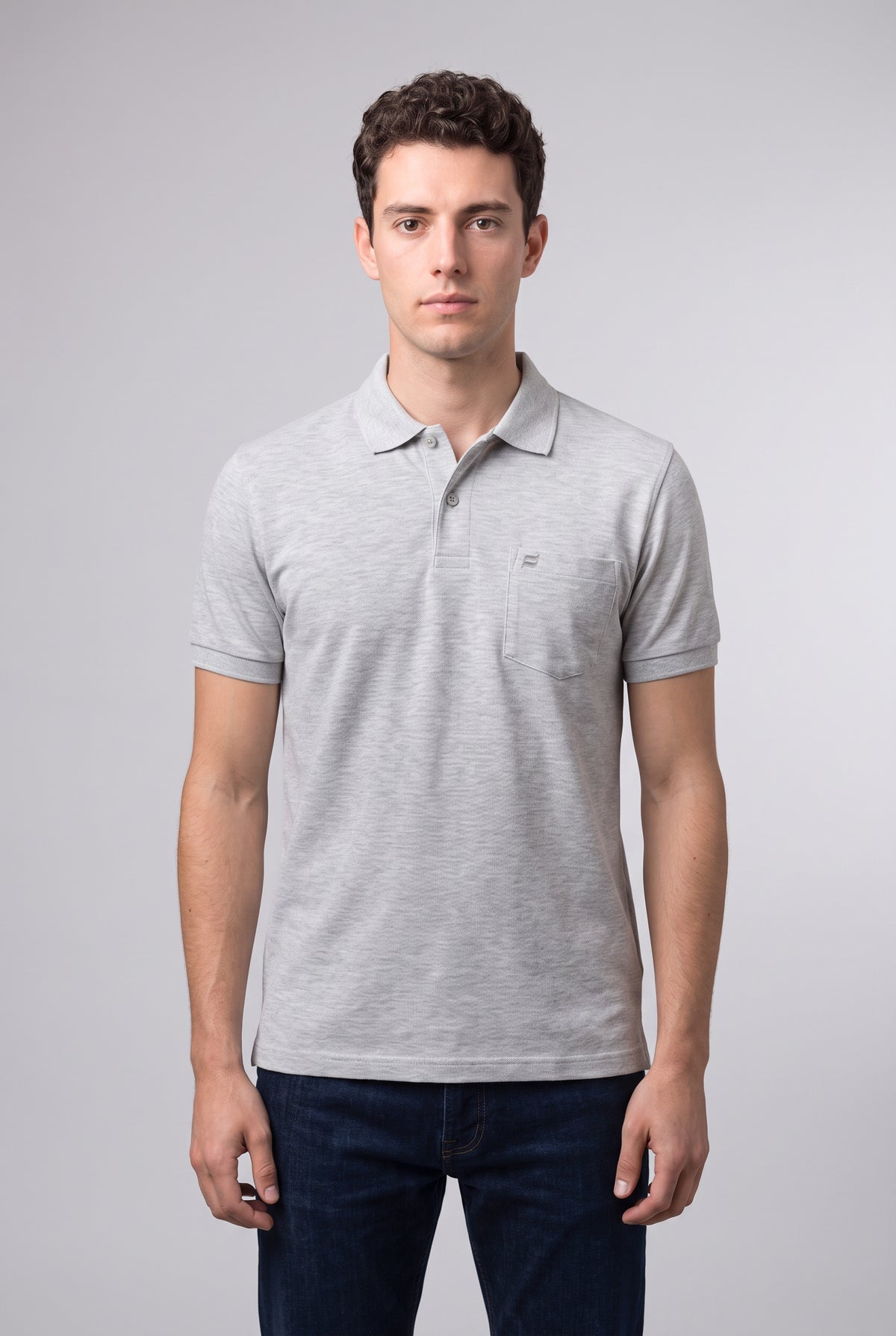 Melange Grey Polo T-shirt