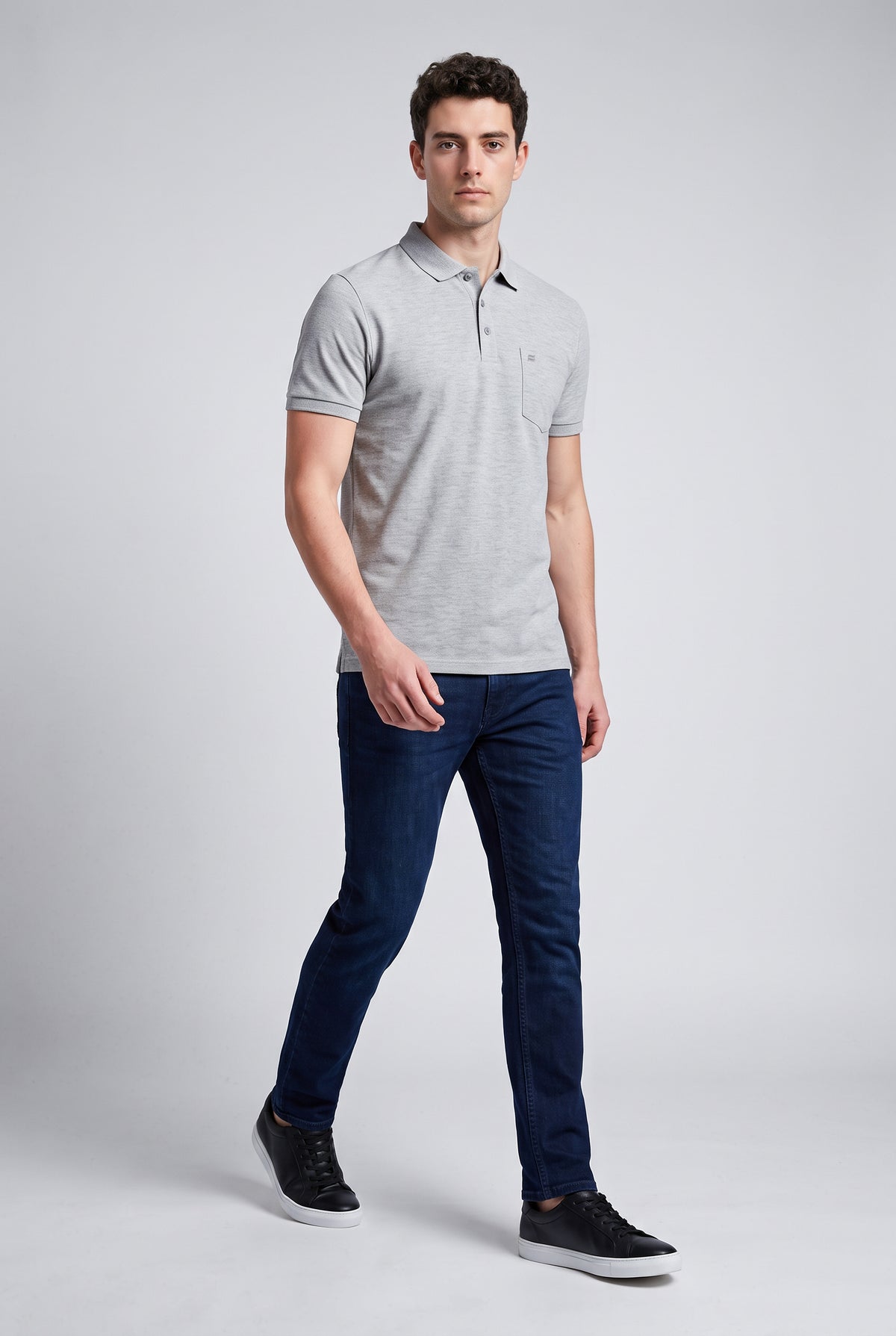 Melange Grey Polo T-shirt