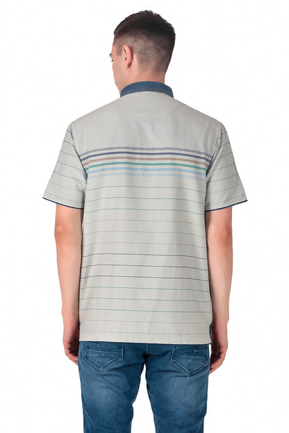 Kevin Ninan Prewashed Grey Polo Shirt back