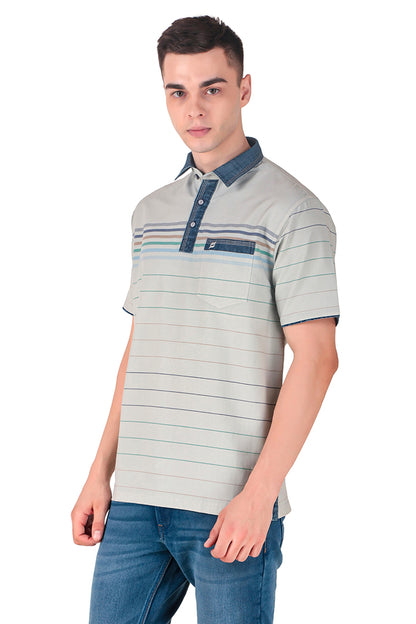 Kevin Ninan Prewashed Grey Polo Shirt Denim