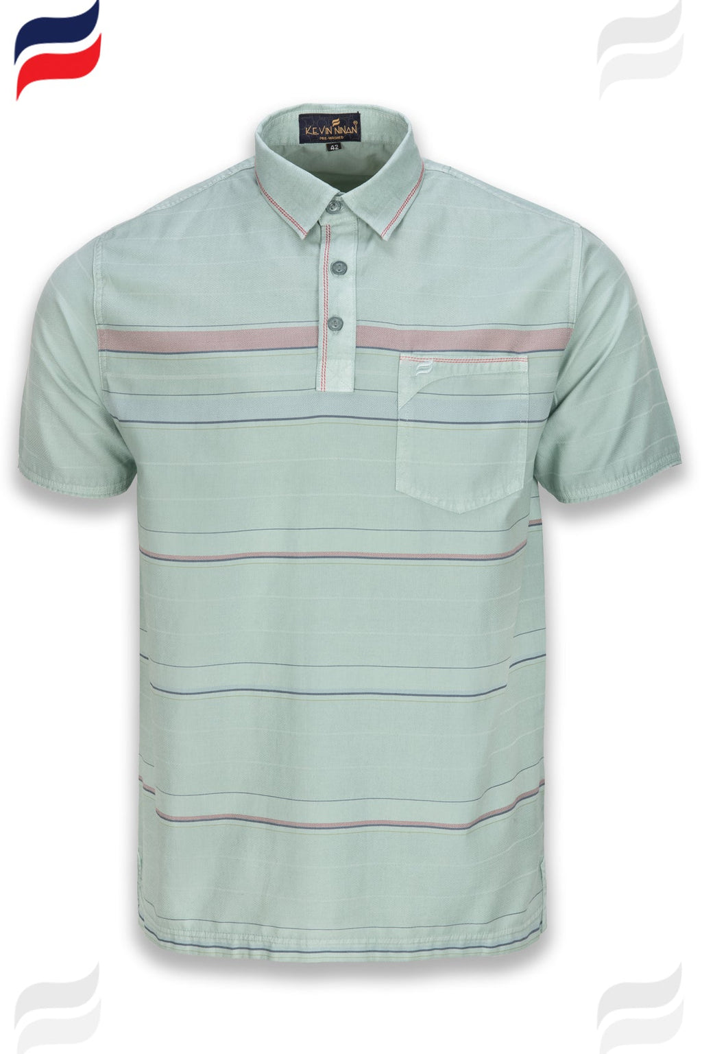 Mint green Polo shirt stonewashed