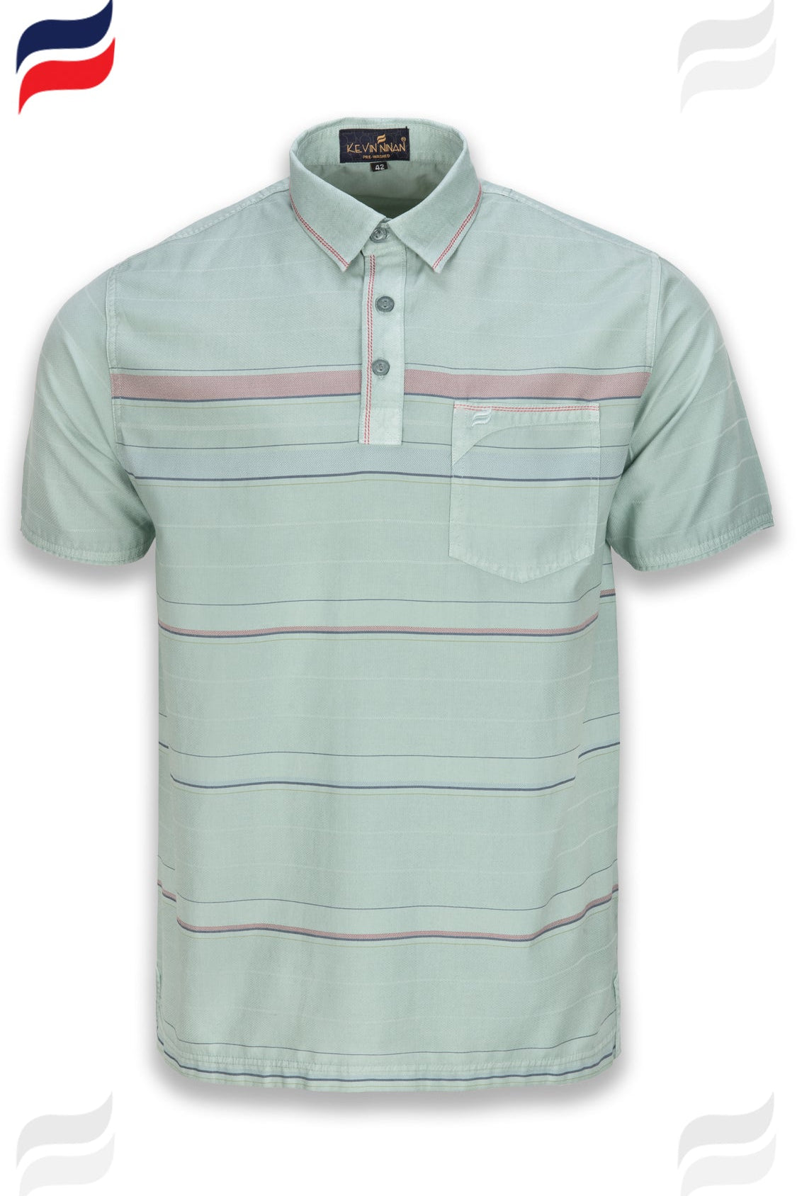 Mint green Polo shirt stonewashed