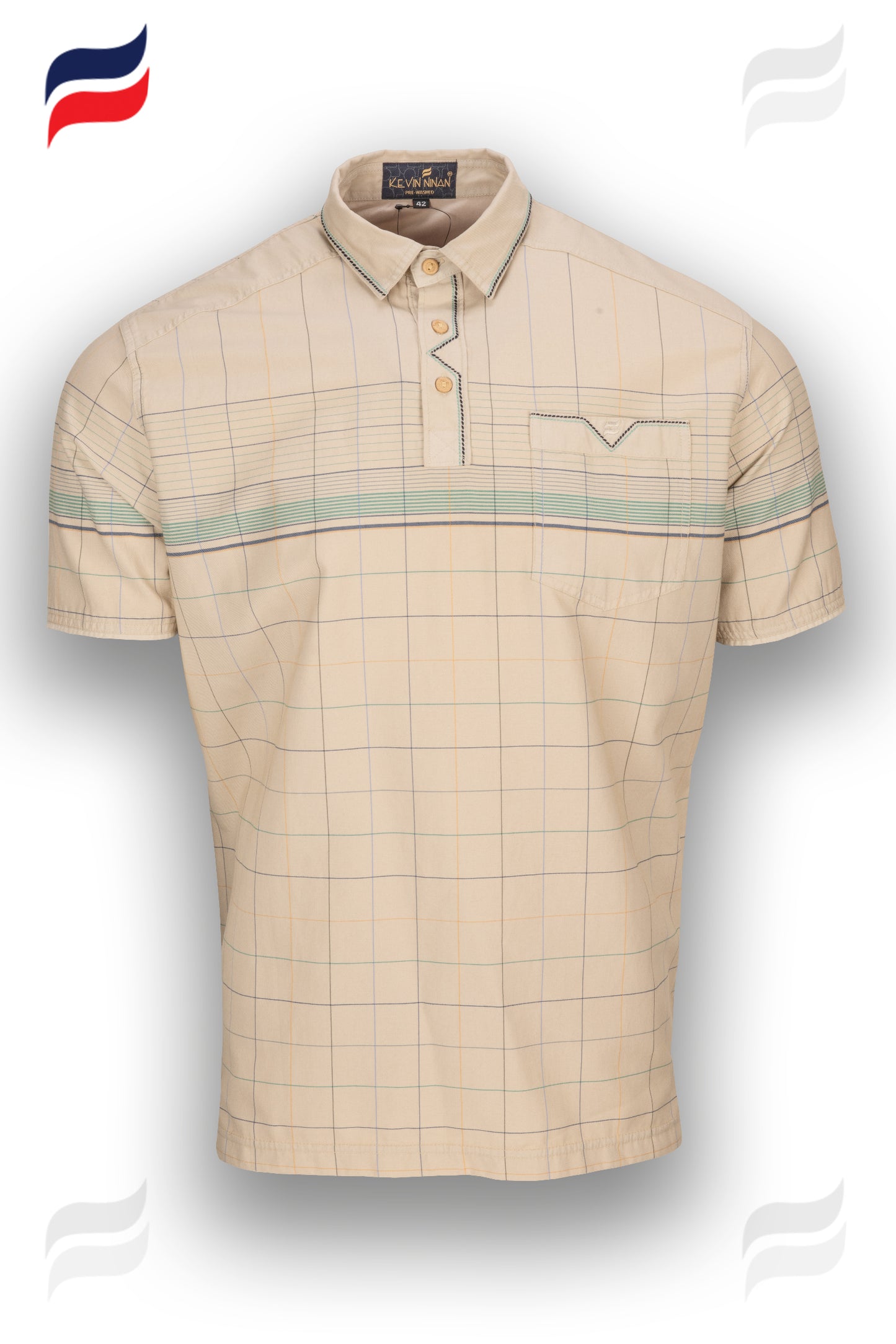 Grey Stripe check Kevin Ninan Shirt