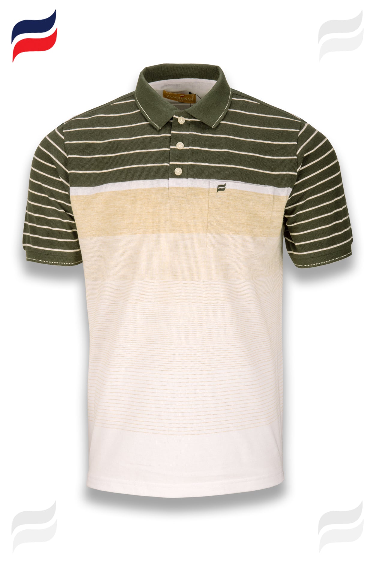 Kevin Ninan Striped Polo