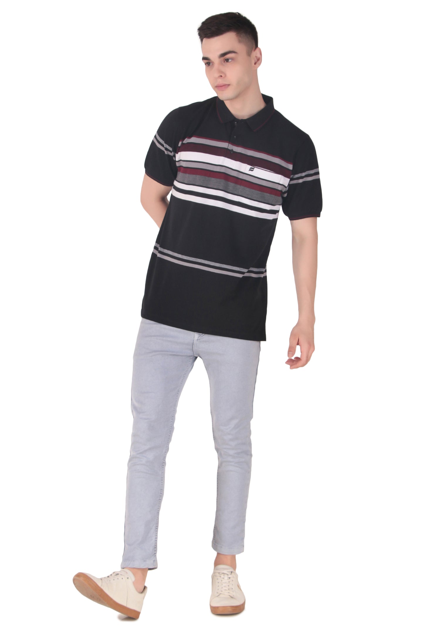 Kevin Ninan Striped Polo