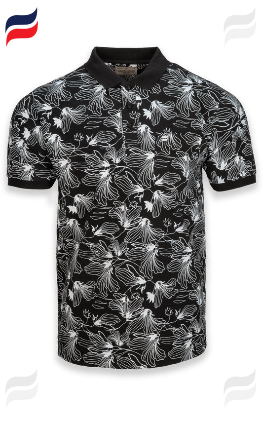 Printed-Cotton Polo