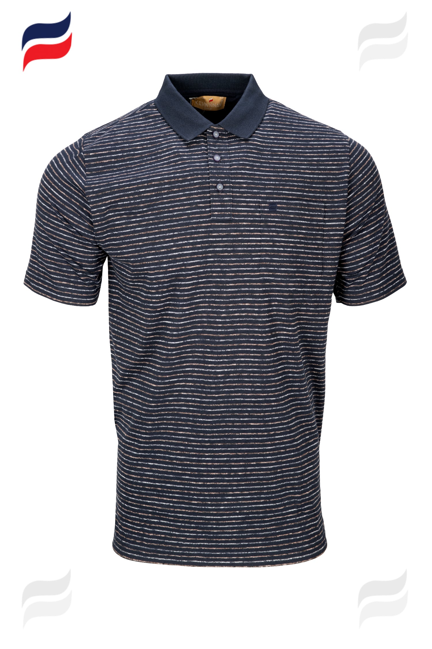 Kevin Ninan pattern Striped polo navy 