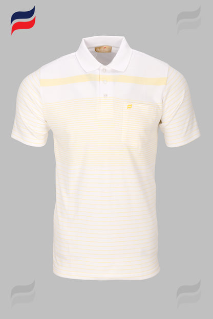 Kevin Ninan striped polo white/yellow