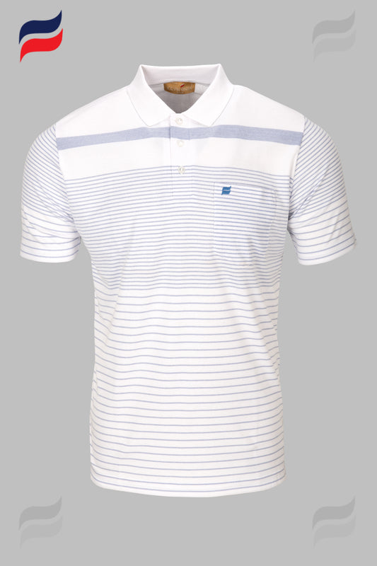 Kevin Ninan striped polo white/blue