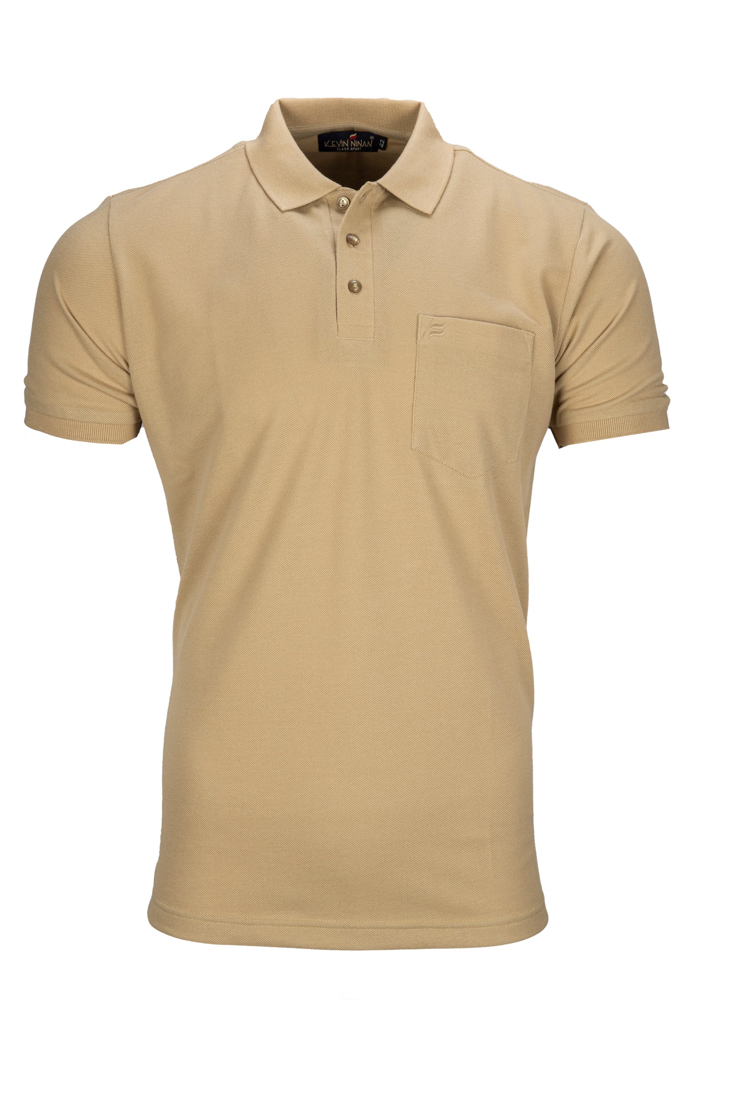 cream colored polo shirt